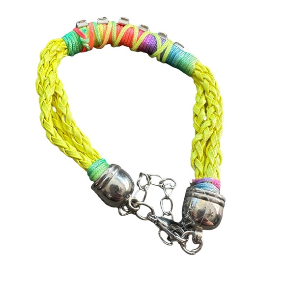 4/$20!!!   Bright Yellow Braided Punk Woven Bracelet - Picture 2 of 5